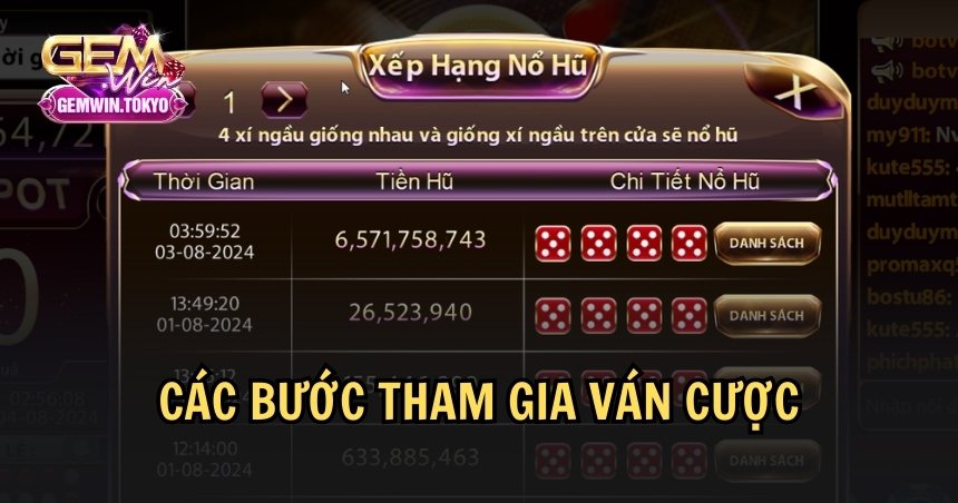 Quy trình tham gia ván cược tài xỉu