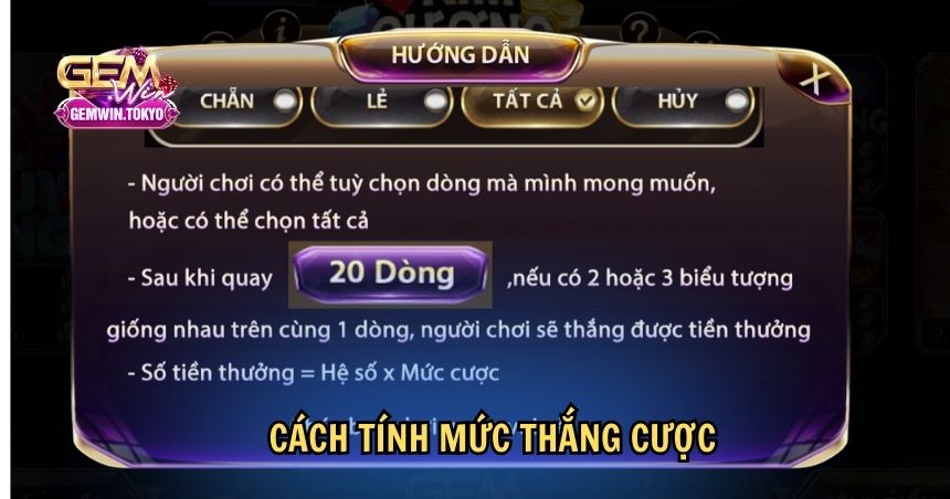 Cách tính mức thắng cược