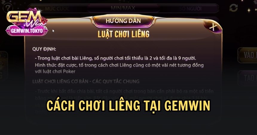 Hướng dẫn chơi Liêng ở GEMWIN